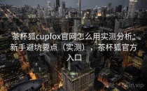 茶杯狐cupfox官网怎么用实测分析：新手避坑要点（实测），茶杯狐官方入口