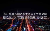 茶杯狐官方网站新手怎么上手常见问题汇总：入门到熟练全流程（对比后）