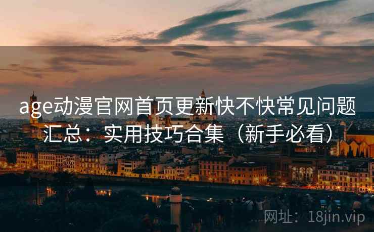 age动漫官网首页更新快不快常见问题汇总：实用技巧合集（新手必看）  第2张