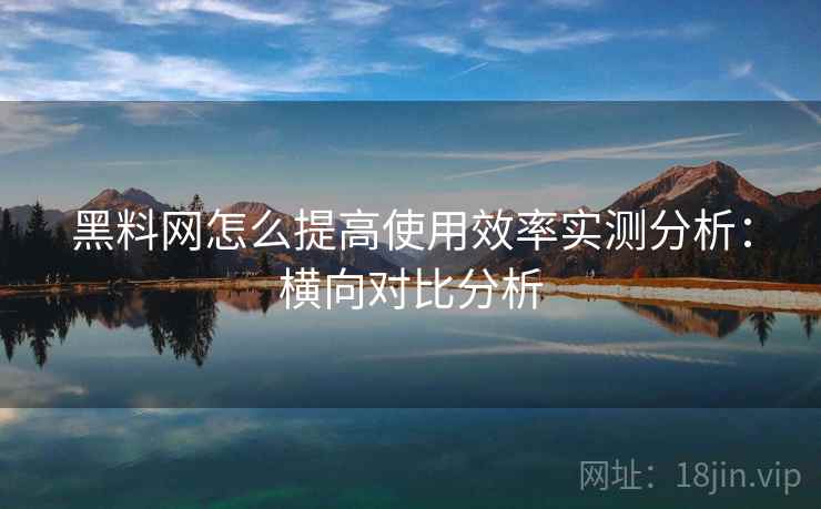 黑料网怎么提高使用效率实测分析：横向对比分析  第2张